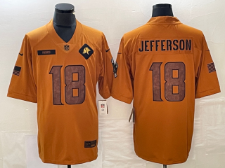 Minnesota Vikings #18 Justin Jefferson 2023 Brown Salute To Service Limited
