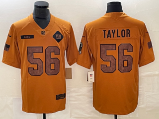 New York Giants #56 Lawrence Taylor 2023 Brown Salute To Service Vapor