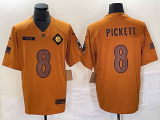 steelers #8 Pickett 2023 Brown Salute To Service Limited Stitched Jersey