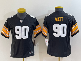 Pittsburgh Steelers #90 Watt black women jersey