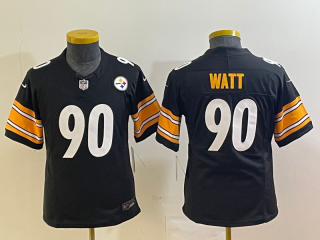 Pittsburgh Steelers #90 Watt black youth jersey