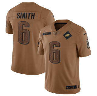 Philadelphia Eagles #6 DeVonta Smith 2023 Brown Salute To Service Limited
