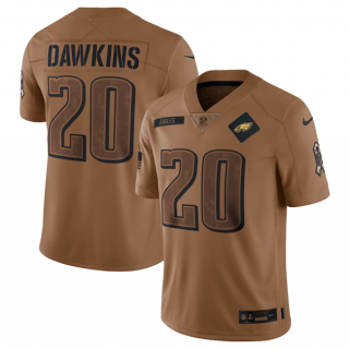 Philadelphia Eagles #20 Brian Dawkins 2023 Brown Salute To Service Limited