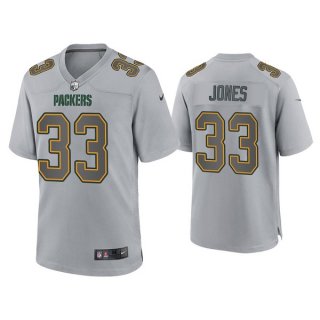 Green Bay Packers #33 Aaron Jones Gray Atmosphere Fashion Stitched Game Jersey
