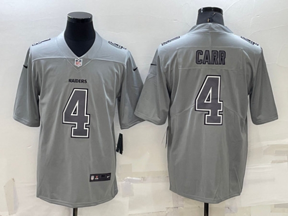 Las Vegas Raiders #4 Derek Carr Gray Atmosphere Fashion Stitched Jersey