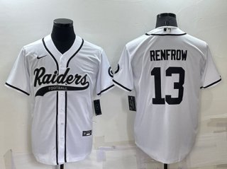Las Vegas Raiders #13 Hunter Renfrow White Cool Base Stitched Baseball Jersey