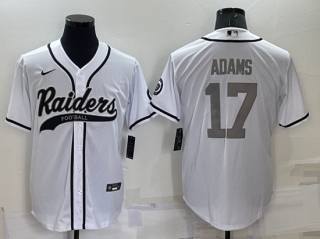 Las Vegas Raiders #17 Davante Adams White Gray Cool Base Stitched Baseball Jersey