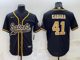 New Orleans Saints #41 Alvin Kamara Black Cool Base Stitched Baseball Jersey