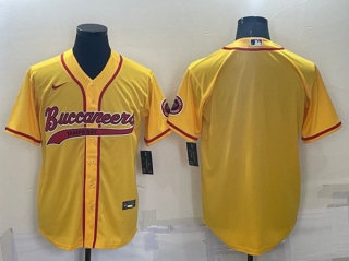 Tampa Bay Buccaneers Blank Yellow Cool Base Stitched Baseball Jersey