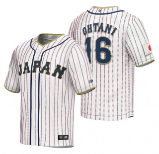 Men's Japan Baseball #16 Shohei Ohtani 2023 White World Baseball Classic Stitched Jersey2