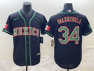 Men's Mexico Baseball #34 Fernando Valenzuela 2023 Black World Baseball Classic Stitched