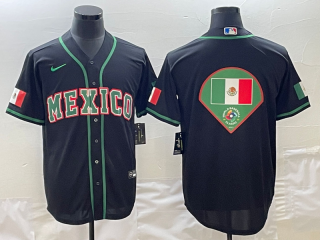 Men's Mexico Baseball 2023 Black World Baseball Big Logo Classic Stitched Jersey