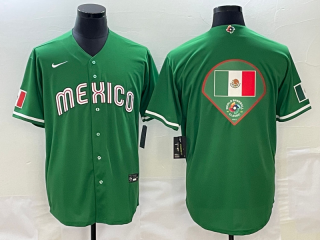 Men's Mexico Baseball 2023 Green World Baseball Big Logo Classic Stitched Jersey 5