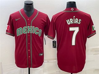 Men's Mexico Baseball ACTIVE PLAYER Custom Red World Baseball Classic Stitched Jersey