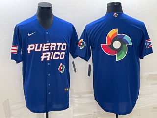 Men's Puerto Rico Baseball 2023 Royal World Baseball Big Logo With Patch Classic Stitched