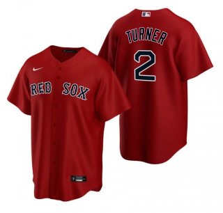 Men's Boston Red Sox #2 Justin Turner Red Cool Base Stitched Baseball Jersey