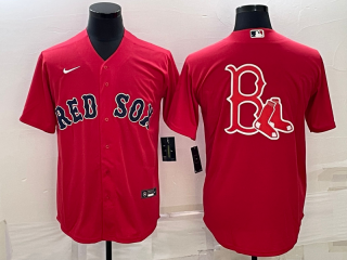 Men's Boston Red Sox Red Team Big Logo Cool Base Stitched Jersey
