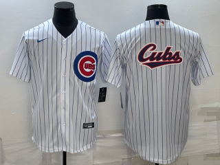 Men's Chicago Cubs White Team Big Logo Cool Base Stitched Jersey