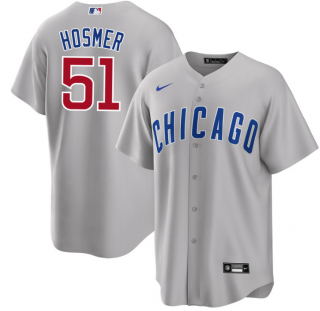 Men's Chicago Cubs #51 Eric Hosmer Grey Cool Base Stitched Jersey