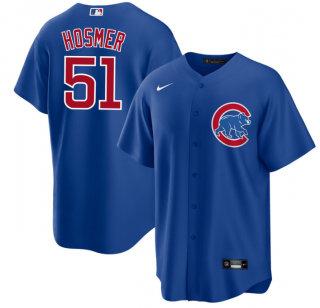 Men's Chicago Cubs #51 Eric Hosmer Royal Cool Base Stitched Jersey