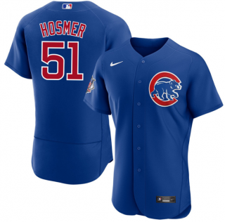 Men's Chicago Cubs #51 Eric Hosmer Royal Flex Base Stitched Baseball Jersey