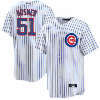 Men's Chicago Cubs #51 Eric Hosmer White Cool Base Stitched Baseball Jersey