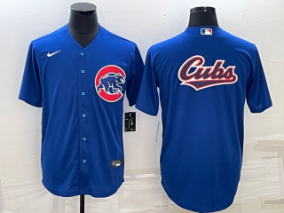 Men's Chicago Cubs Royal Team Big Logo Cool Base Stitched Jersey