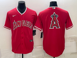 Men's Los Angeles Angels Red Team Big Logo Cool Base Stitched Jersey