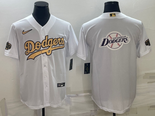 Men's Los Angeles Dodgers White Team Big Logo Cool Base Stitched Baseball Jersey