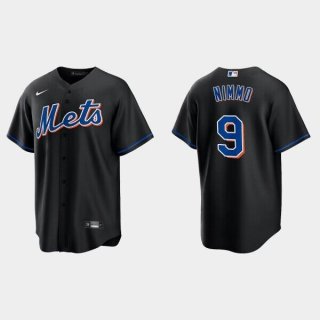Men's New York Mets #9 Brandon Nimmo Black Cool Base Stitched Baseball Jersey