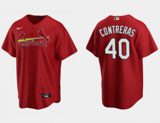 Men's St. Louis Cardinals #40 Willson Contreras Red Cool Base Stitched Jersey
