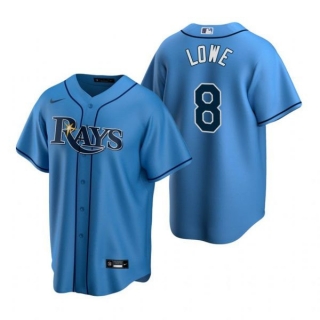 Men's Tampa Bay Rays #8 Brandon Lowe Light Blue Cool Base Stitched Baseball Jersey