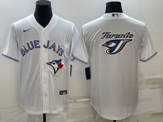 Men's Toronto Blue Jays White Team Big Logo Cool Base Stitched Baseball Jersey