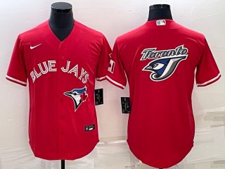 Men's Toronto Blue Jays Red Team Big Logo Cool Base Stitched Baseball Jersey