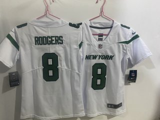 women New York Jets #8 Aaron Rodgers white Vapor Untouchable Limited Stitched