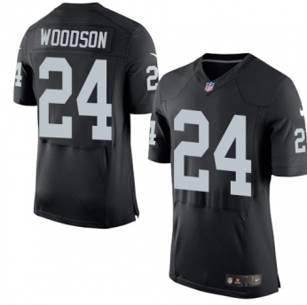 Raiders 24 Charles Woodson Black jersey