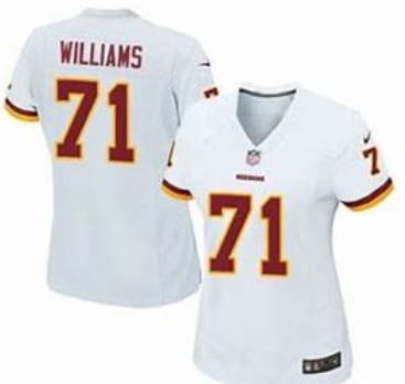 Washington Redskins#71 Williams women white jersey