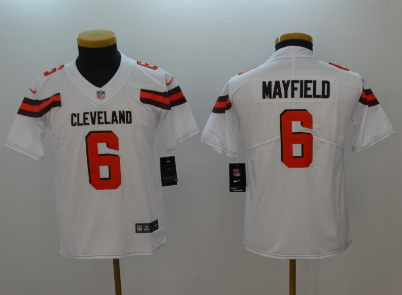 Nike-Browns-6-Baker-Mayfield-White-Youth-New-Vapor-Untouchable-Player-Limited-Jersey