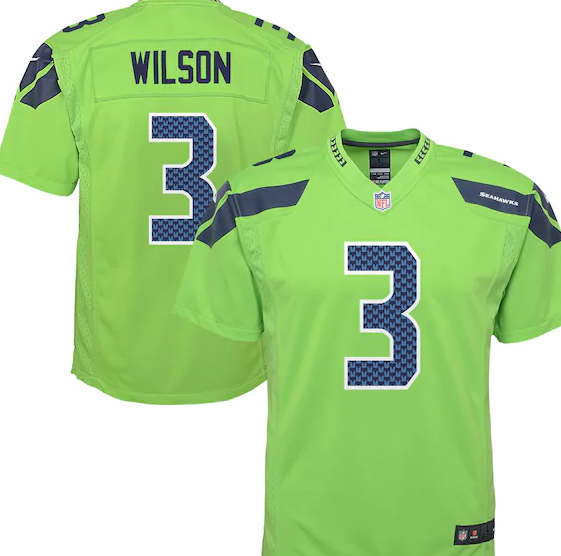 Seahawks-3-Russell-Wilson green youth jersey