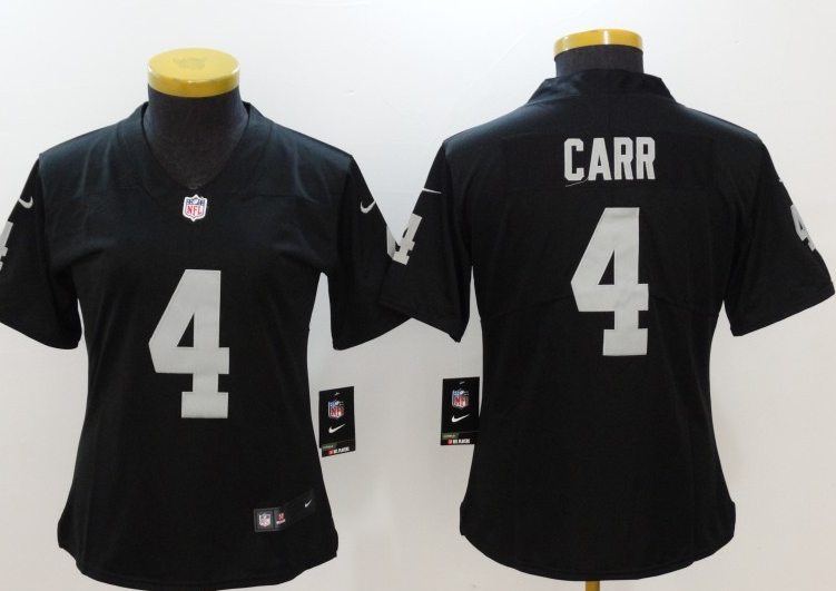 Raiders-4-Derek-Carr women black jersey
