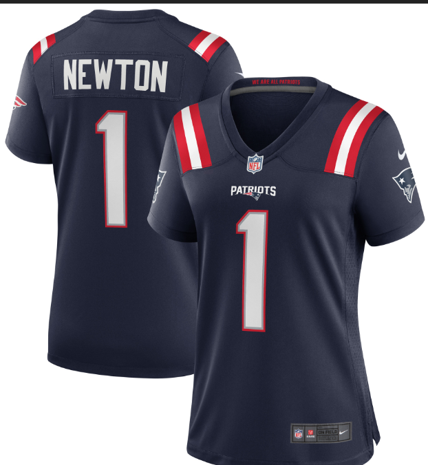 New England Patriots #1 newton blue women jersey