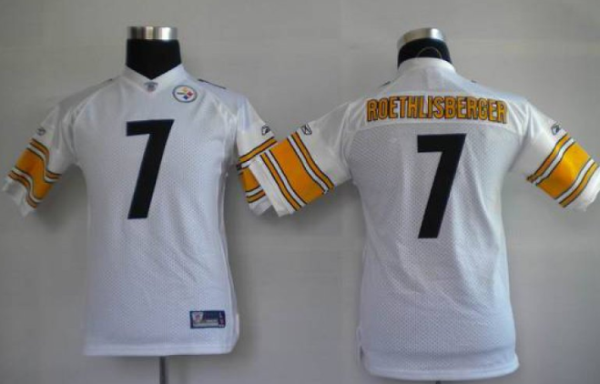 steelers #7 Roethlisberger white youth jersey
