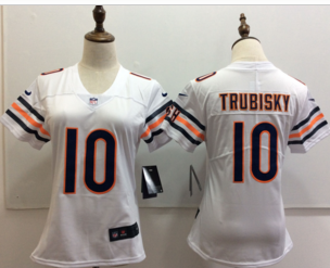 Bears 10 Mitch Trubisky White Women Vapor Untouchable Player Limited Jersey