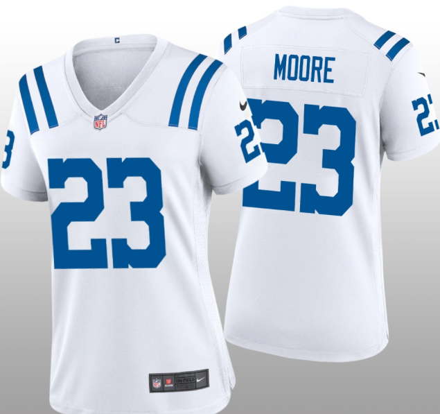 Colts #23 Kenny Moore white women jersey