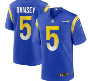 Men's Los Angeles Rams #5 Jalen Ramsey blue jersey
