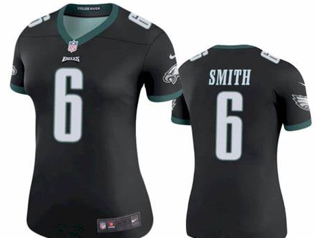 Philadelphia Eagles #6 DeVonta Smith women black jersey