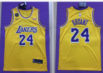 Lakers 24 kobe Bryant Yellow Commemorative Edition Nike Swingman Jersey