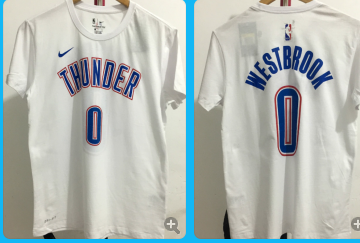 Thunder-0-Russell-Westbrook white T-shirts