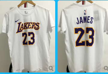 Los Angeles Lakers #23 LeBron James white -t shirts