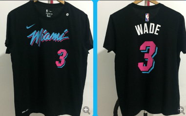 Heat-3-Dwyane-Wade- black-T-shirts